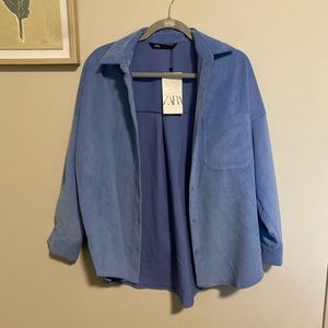 Zara Ribbed Button Up